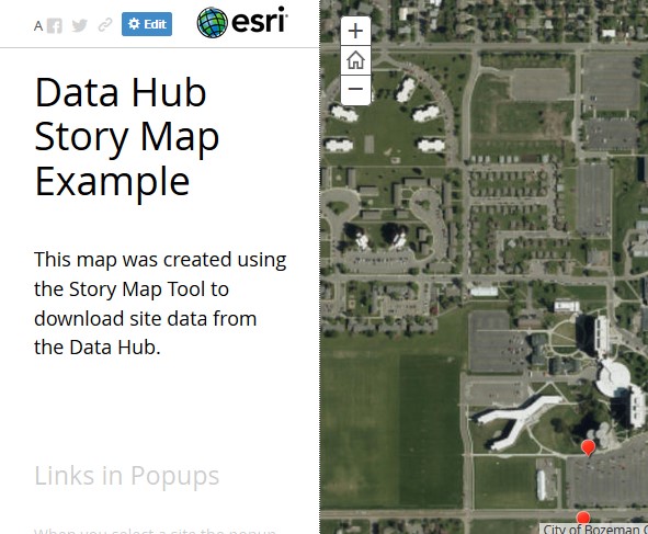 Story Map Example Button