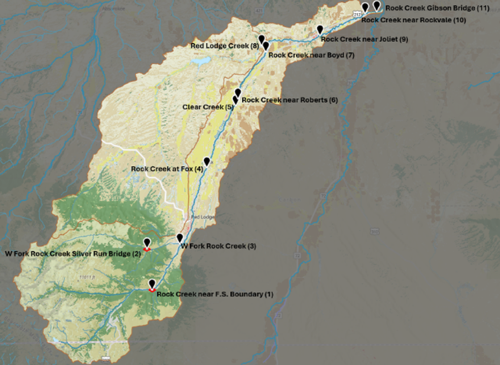GIS map of Rock Creek watershed